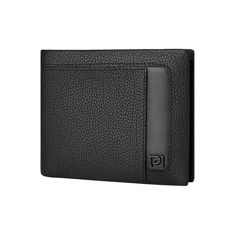 PIERRE CARDIN Cow Leather Card Holder Men's Black-3