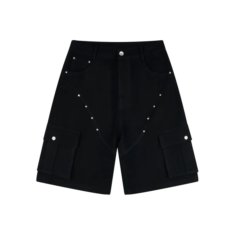 PASET Denim Shorts Unisex Black-0