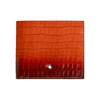 MONTBLANC Leather Wallet Unisex Ink Pepper Red