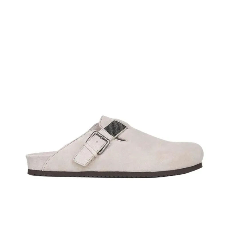Brunello Cucinelli Closed Toe Slippers Women's White-1