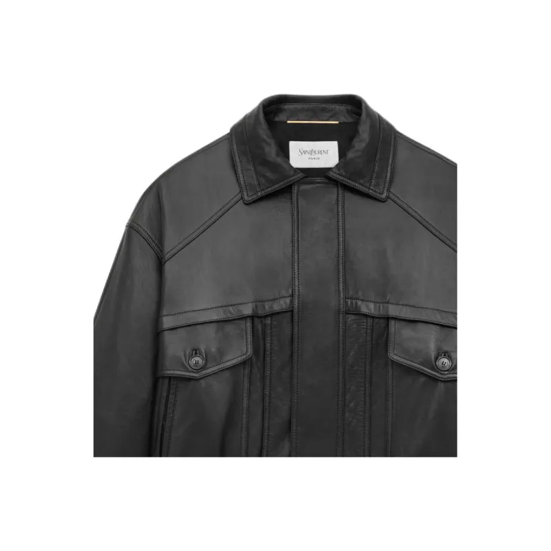 SAINT LAURENT Leather Jacket 'Black'-3