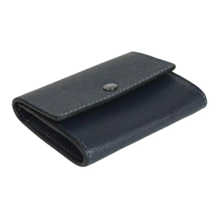 COACH Smooth Calf Leather Coin Purse Men's Marine Blue-2