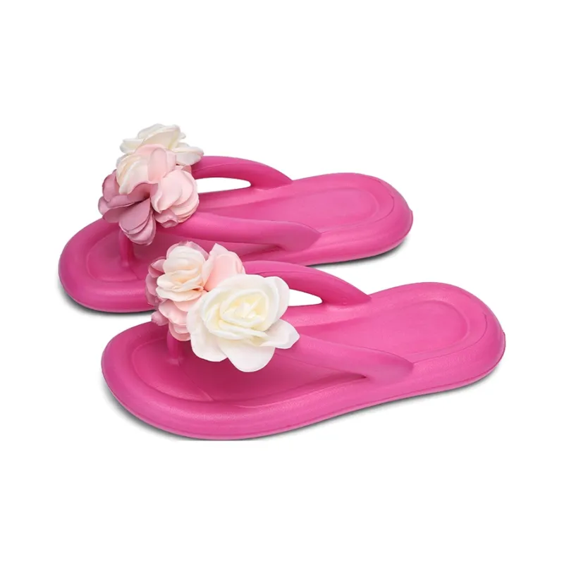 XMISTUO Soft And Bouncy Feeling Women's Summer EVA Floral Comfortable Slip Resistant Waterproof Flip Flops-6