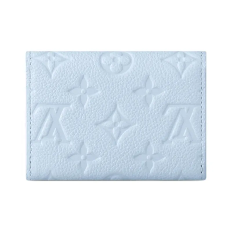 LOUIS VUITTON Rosalie Embossed Grain Cow Leather Coin Purse Women's Sky Blue-2