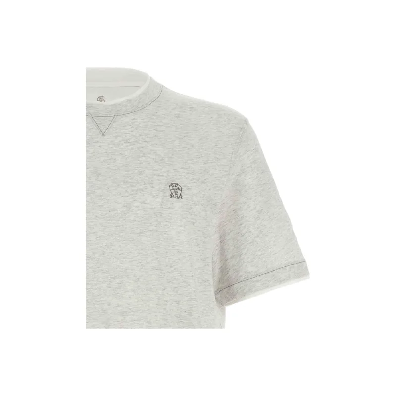 Brunello Cucinelli Logo Embroidered Layered T Shirt-2