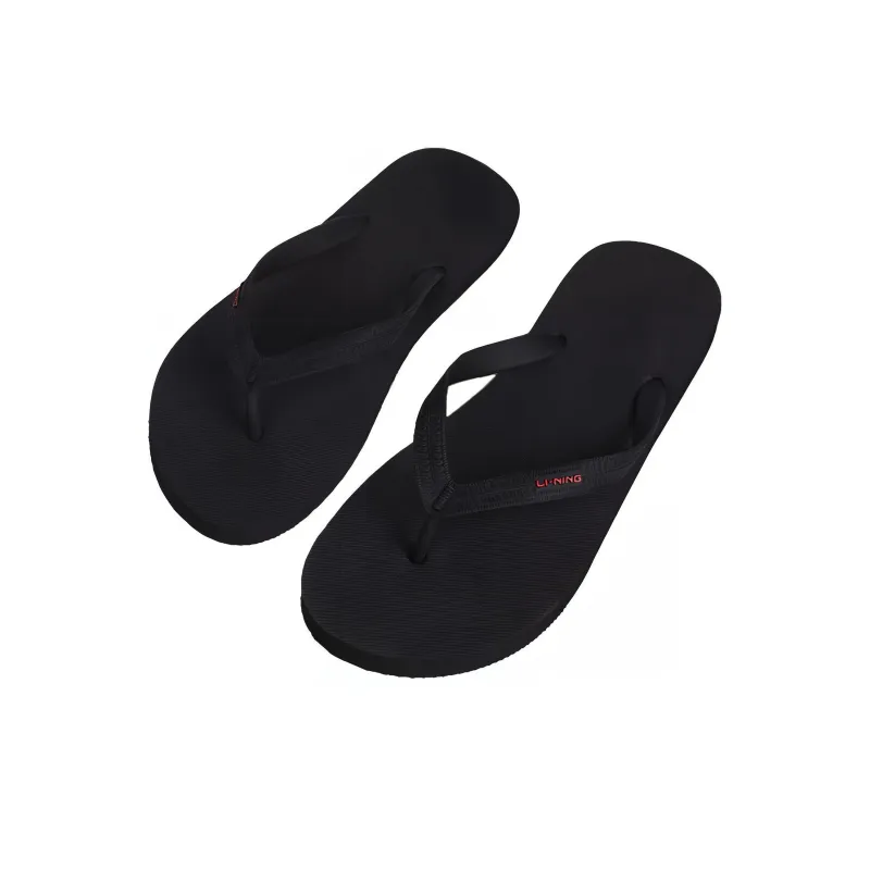 LiNing Odor Resistant Slip Resistant Flip Flops Men's Black-1