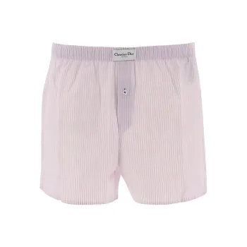 DIOR Logo Patch Striped Boxer Shorts