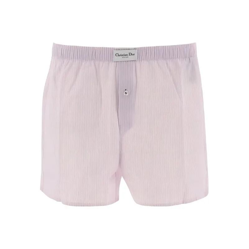 DIOR Logo Patch Striped Boxer Shorts-0