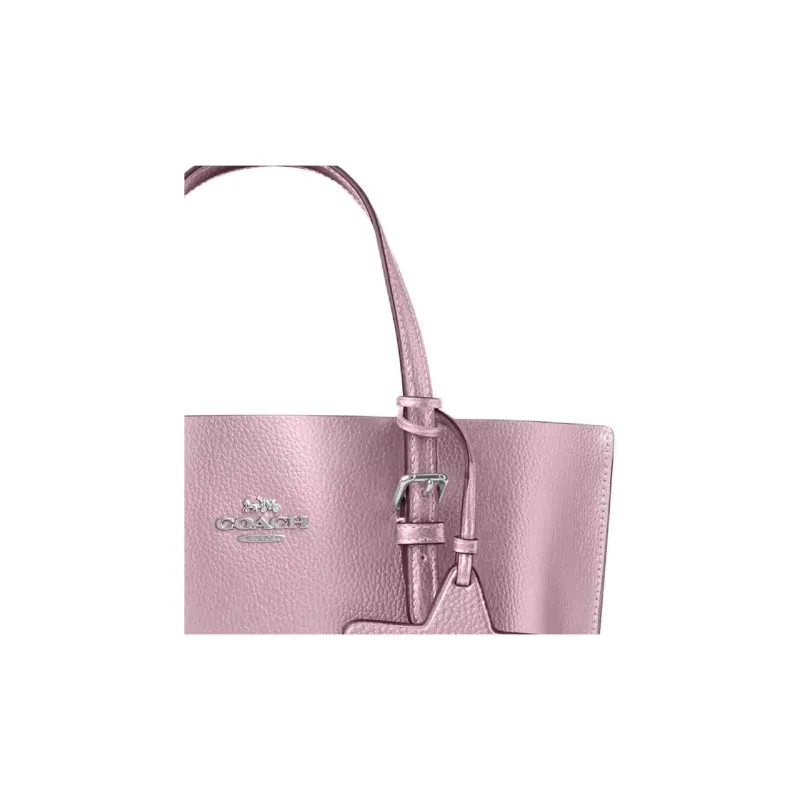 COACH Leather Tote Bag Shopping Bag Shoulder Bag Crossbody Bag Handbag Medium Size Women's Pink-4