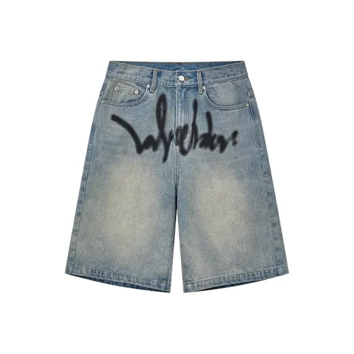 LOVE ME LATER Denim Shorts Unisex Light Denim Blue