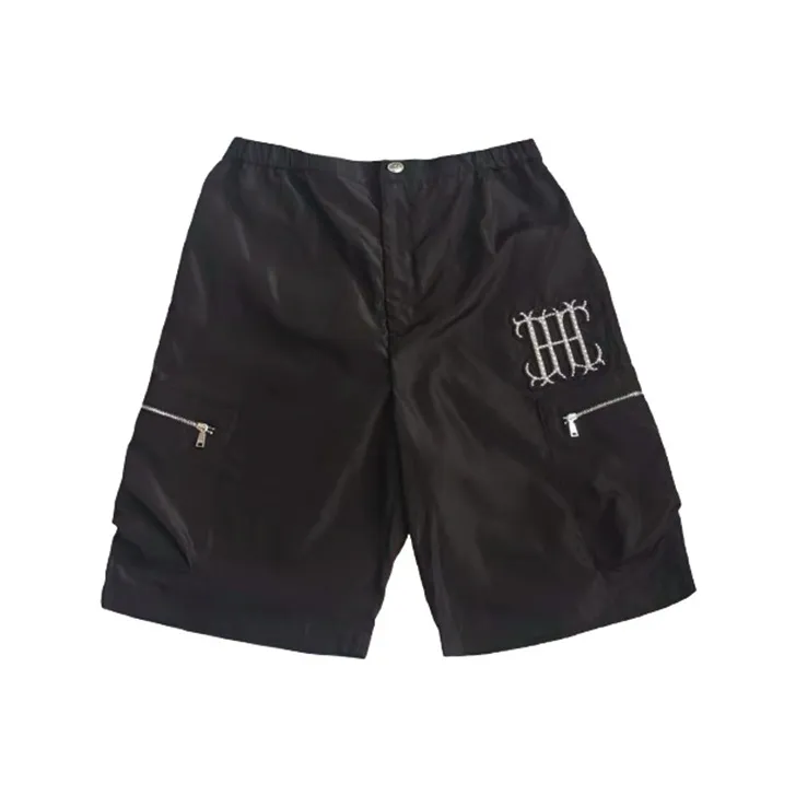 TCH Casual Shorts Unisex Black With Silver Logo-0