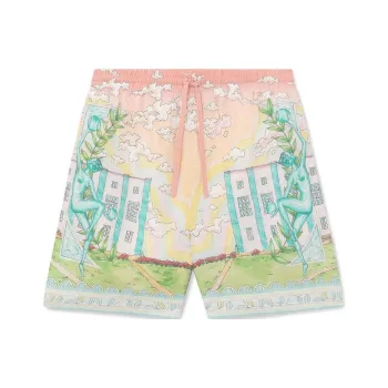 CASABLANCA Drawstrings Vase Linen Shorts