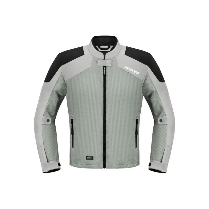 SCOYCO Racing Suit Motorcycle Jacket Men's Light Gray-0