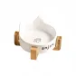 Miao Ear White Ceramic Single Bowl with Wooden Stand