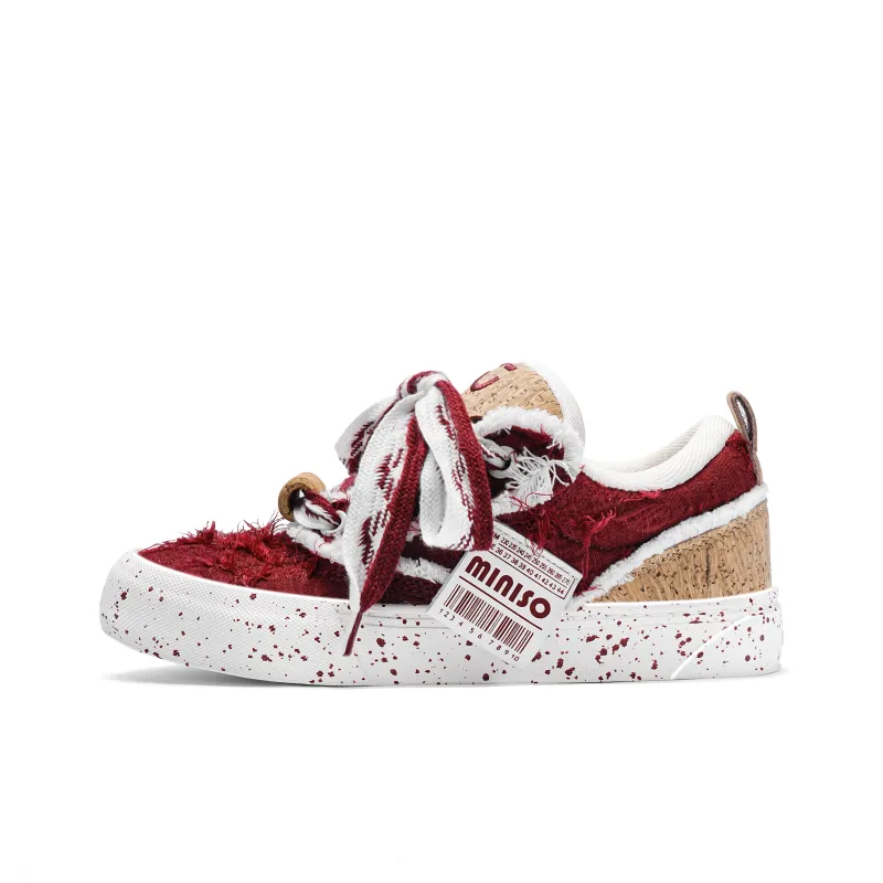 MINISO Skateboard Shoes Unisex Burgundy-1