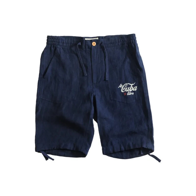 AKCLUB Free Cuba Series Cargo Shorts Men's Navy Blue-0