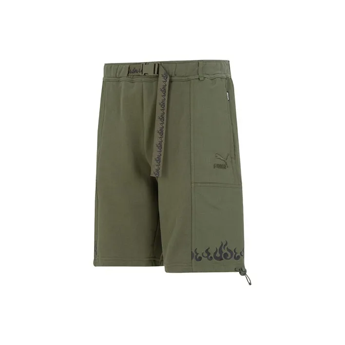 PUMA Humming 3,SS23 Chinese Culture Tribute Series Casual Shorts Men Army Green-0