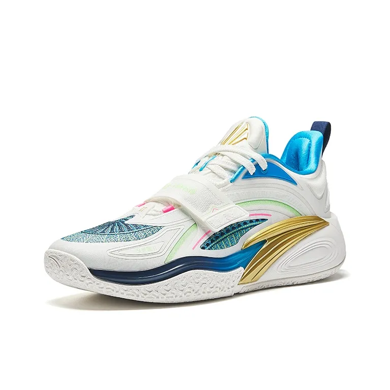 Anta KAI 1 Anti Slip Wear Resistant Low Top Basketball Shoes Men's White Blue-1