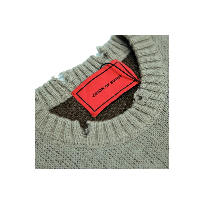 Vision Of Super Flame Intarsia Distressed Jumper-2