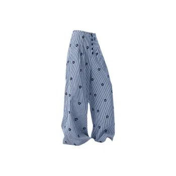 ROOMBOSE Casual Pants Unisex Blue Plaid