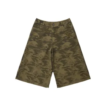 JHYQ Denim Shorts Unisex Army Green Camouflage