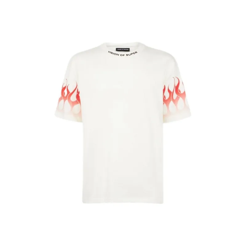 Vision Of Super Flame print Cotton T shirt-0