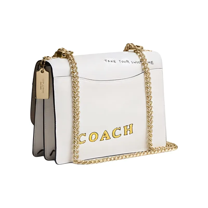 COACH Klare Cow Leather Crossbody Bag, Shoulder Bag Small Size Women's Chalk White-1