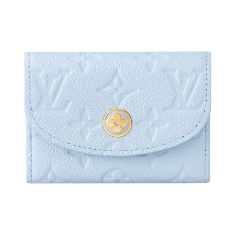 LOUIS VUITTON Rosalie Embossed Grain Cow Leather Coin Purse Women's Sky Blue-0