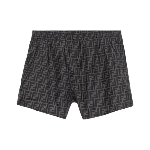 FENDI Mens Swim Shorts Tech Fabric Black