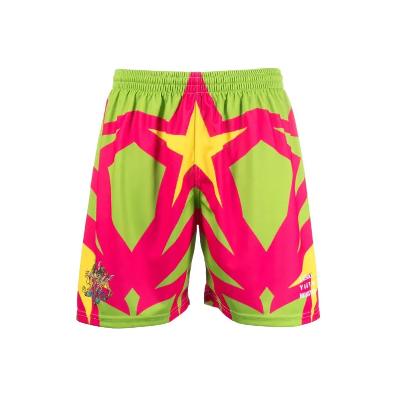 Liberal Youth Ministry Star-Printed Football Shorts-0