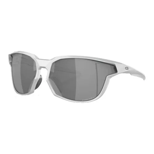 Oakley TR/Memory Plastic Irregular Shape Sunglasses Unisex Silver Frame