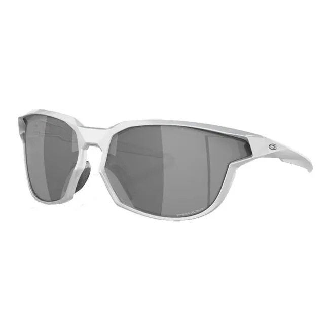 Oakley TR/Memory Plastic Irregular Shape Sunglasses Unisex Silver Frame-0