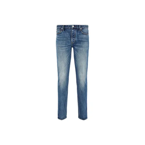 EMPORIO ARMANI J75 Slim fit Stone washed Denim Jeans With Whisker Lines