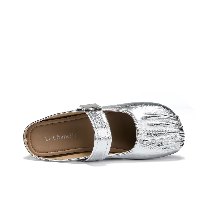 La Chapelle Antibacterial, Slip Resistant, Abrasion Resistant Closed Toe Slippers Women's Silver-3