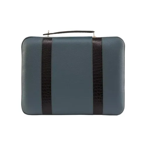 HERMES BRIEFCASE Taurillon Leather With Crocodile Leather Briefcase Men's 16 Taupe Squirrel Gray