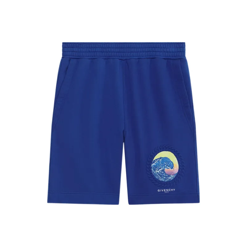 Givenchy Wave print Cotton Track Shorts-0