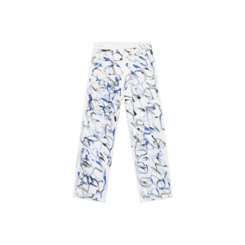 Voguo Relay Jeans Unisex Graffiti Blue-0