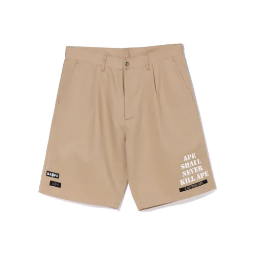 A BATHING APE Multi Motif Leather Pocket Chino Shorts