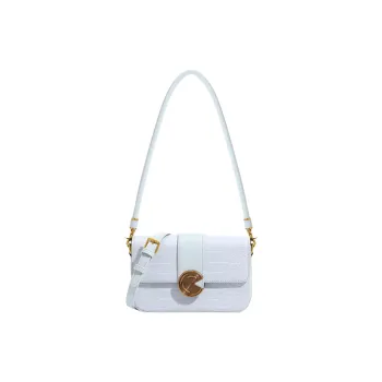 OCTSUI Synthetic Leather Shoulder Bag, Crossbody Bag Women's Glacier Blue/Knight Black/Milkshake White
