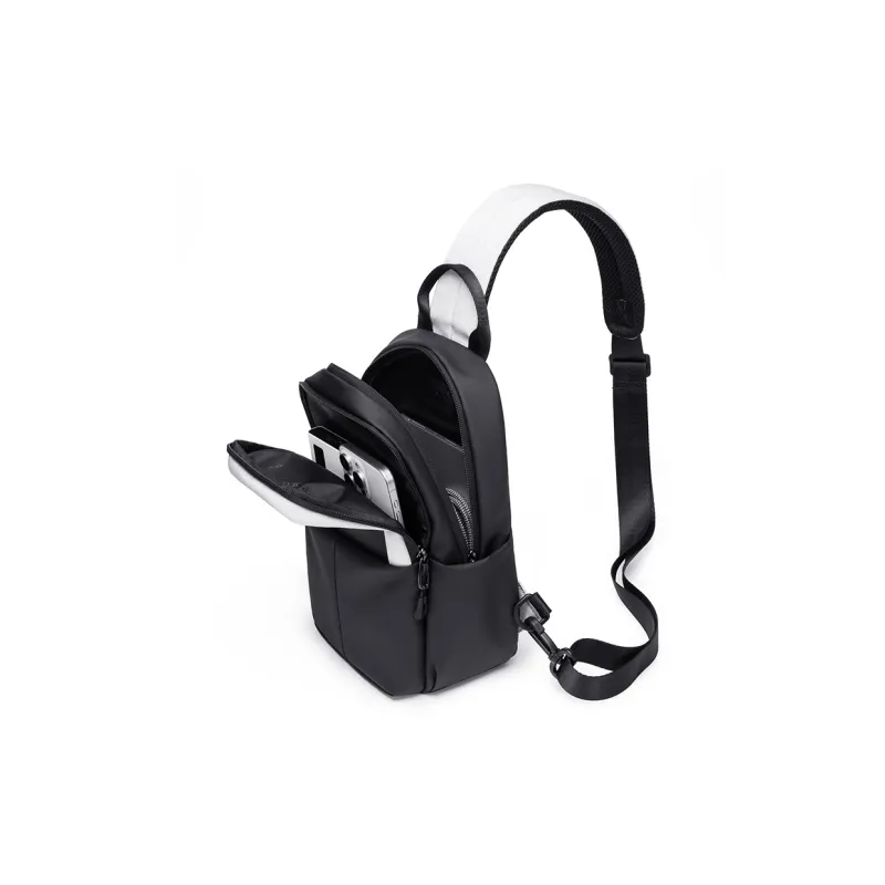 POLO Fabric Sling Bag Medium Size Men's Black & Gray/Black-3