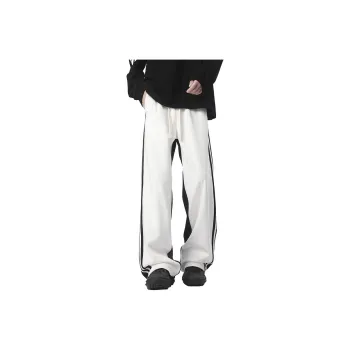 WELTER EXPERIMENT Casual Pants Unisex Black White