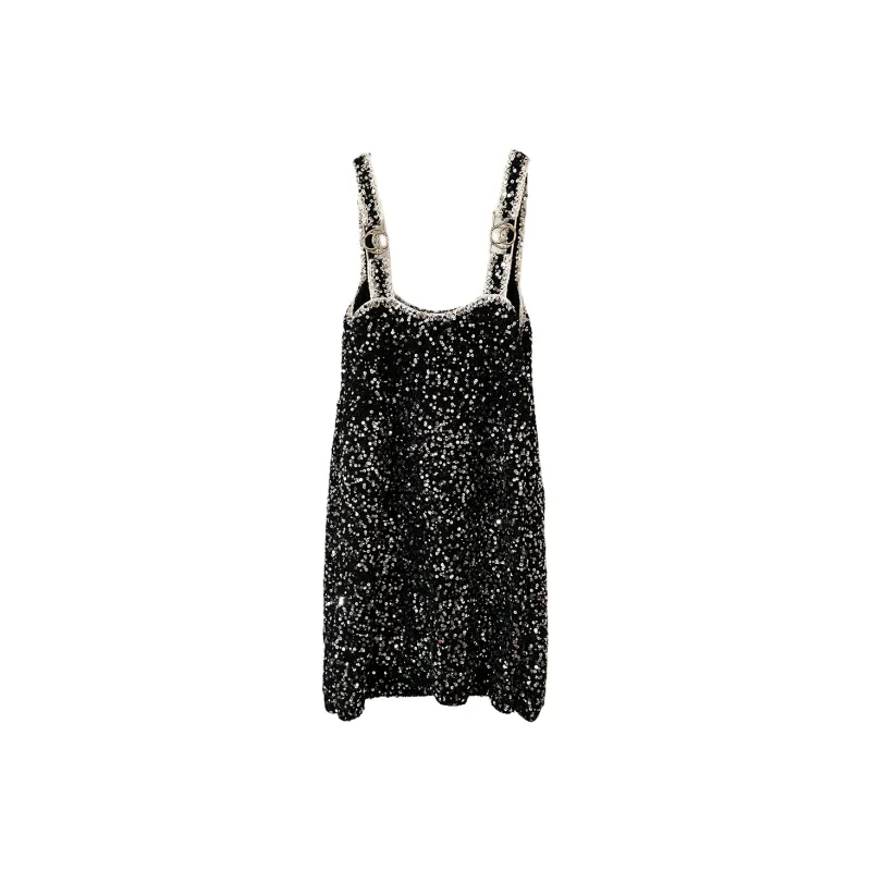 CHANEL Slip Dress Women's Black-1