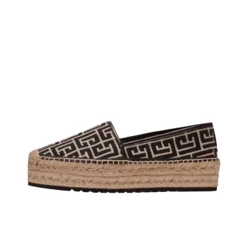 BALMAIN Alex Monogrammed Platform Espadrilles Women's