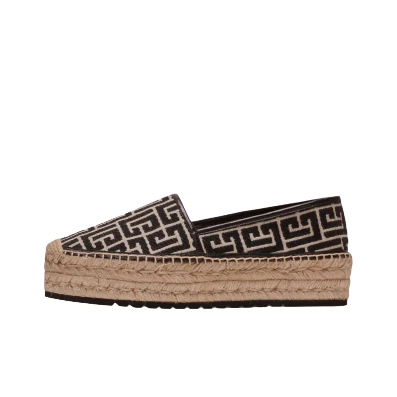 BALMAIN Alex Monogrammed Platform Espadrilles Women's-0