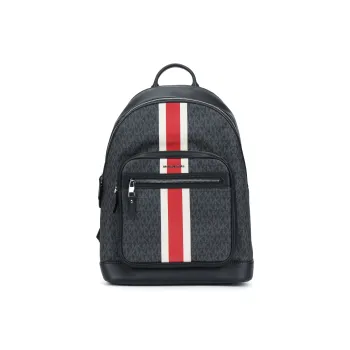 MICHAEL KORS Hudson Cow Leather Backpack Regular Men's Black & Red