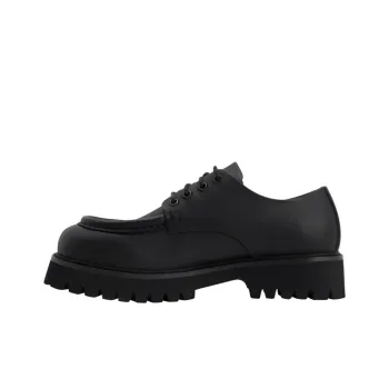 GXG Small Square Toe Derby Shoes, Vintage Fashion Casual Shoes Men's Black