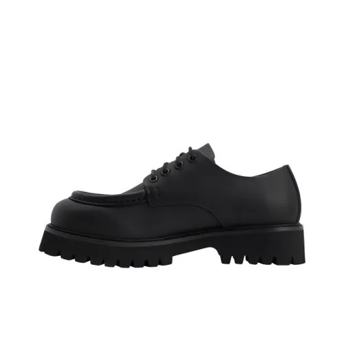 GXG Small Square Toe Derby Shoes, Vintage Fashion Casual Shoes Men's Black