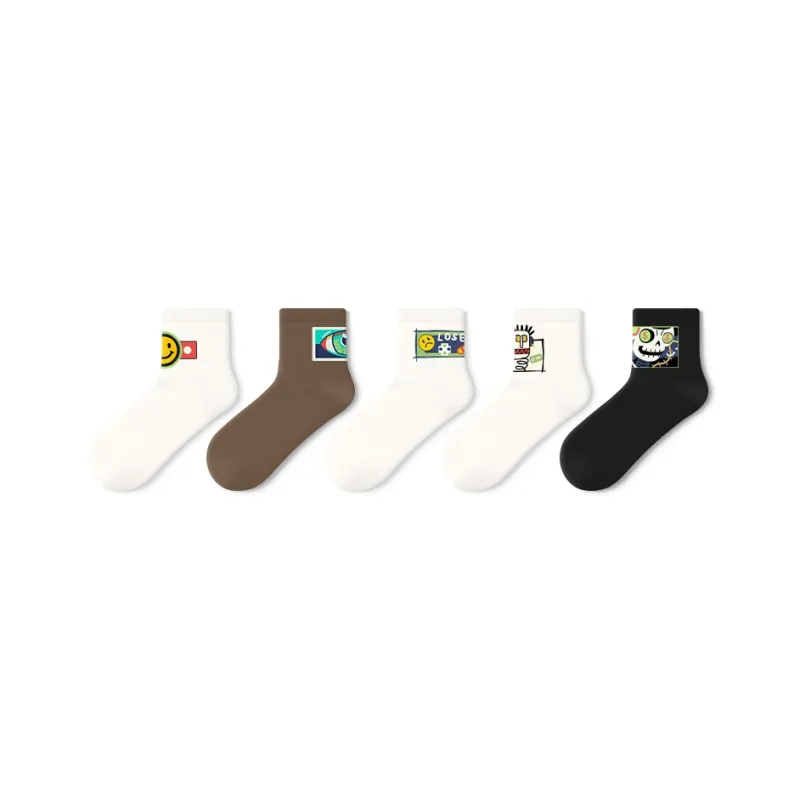 Primeet Mid Calf Socks Men's 5 Pack-32