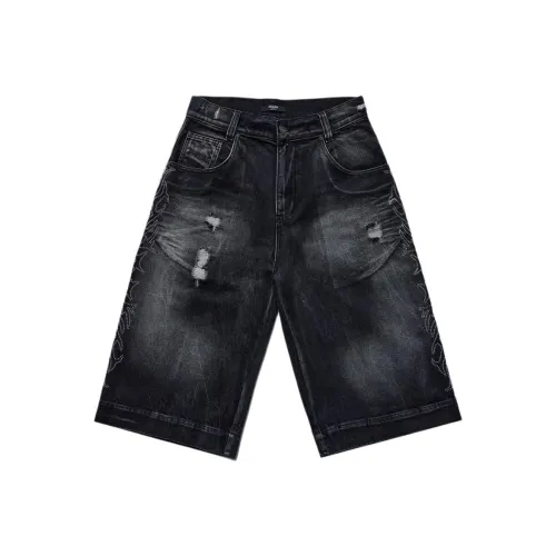 Jaded London SS24 Fantasy Store Collection Crystalline Jorts Fantasy Store Collection Denim Shorts Men's BLACK/Black