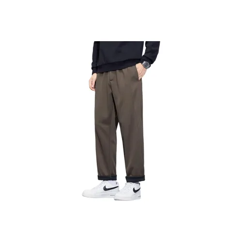 Tonlion Casual Pants Unisex Gray Pea Green